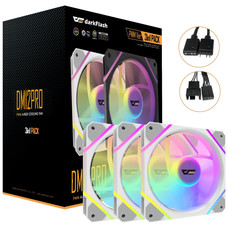 KIT 3 VENTILADORES AUXILIAR DM-12 120 PRO A-RGB BLANCO DARKFLASH (Espera 4 dias)